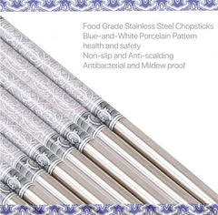 Stainless Steel Chopsticks Set of 5 pair