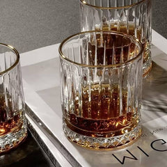 Dubai Whiskey Glass with Gold Line 330ml Set of 6