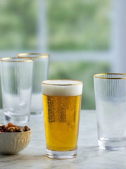 Crystal Water Glass with Gold Line 370ml Set of 6