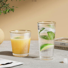 Crystal Water Glass with Gold Line 370ml Set of 6