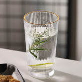 Crystal Water Glass with Gold Line 370ml Set of 6