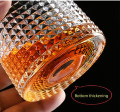 Crystal Rolling Diamond Glass with Gold line 165ml Set of 6