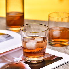 Crystal Water Glass with Gold Line 315ml Set of 6