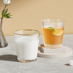 Crystal Water Glass with Gold Line 315ml Set of 6