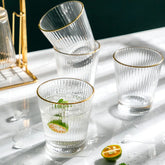 Crystal Water Glass with Gold Line 315ml Set of 6