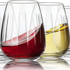 Oval Stripe Glass 390ml Set of 6