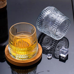 Spinning Glass Criss Cross Lines 170ml Set of 6