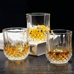 Diamond Crystal Cut Whiskey Glass 220ml Set of 6