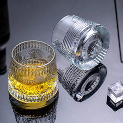 Spinning Glass Embossed 170ml Set of 6