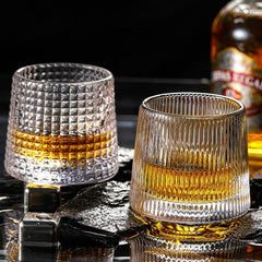 Spinning Glass Ribbed 170ml Set of 6