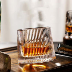 Spinning Glass Ribbed 170ml Set of 6