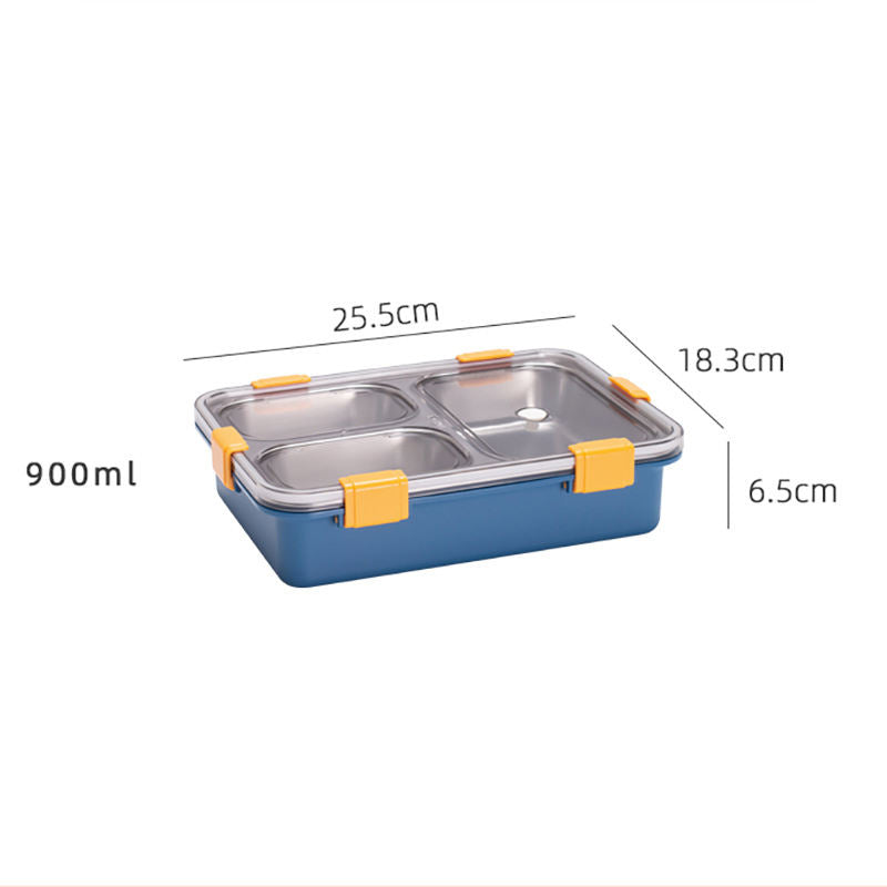 3 Compartment Stainless Steel Lunch Box 900ml
