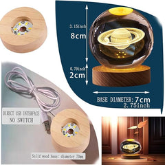 3D Saturn Planet Crystal Ball Lamp