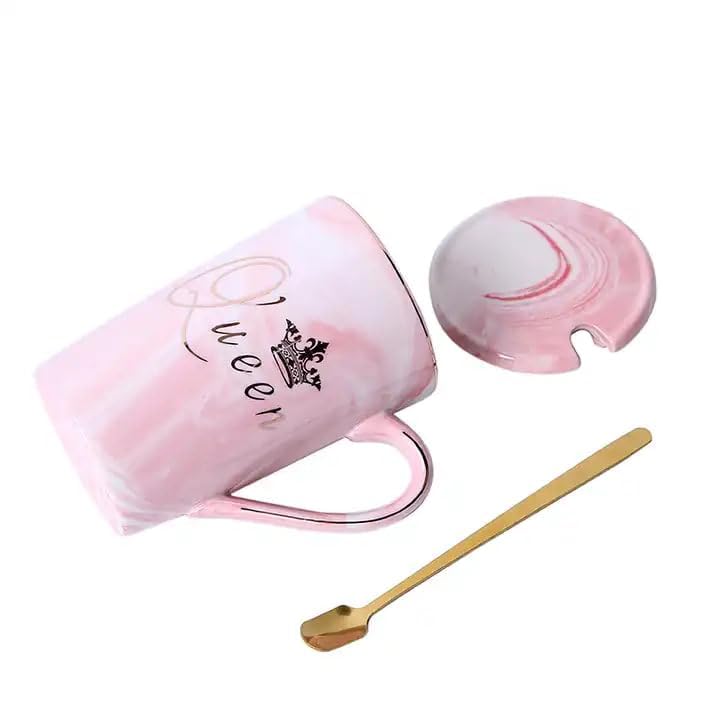 King & Queen Mug With Lid & Spoon