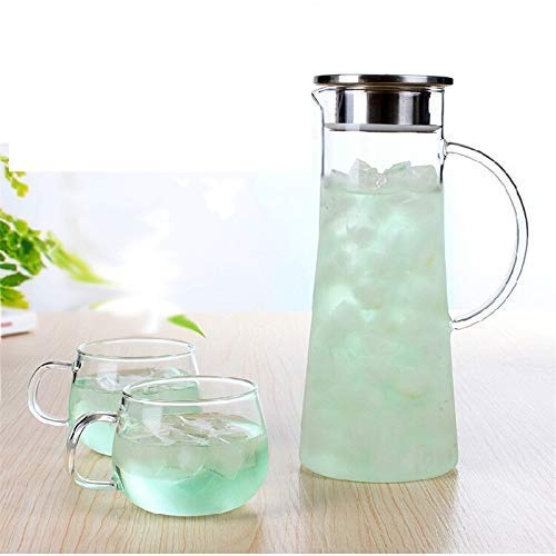 Borosilicate Glass Water Jug with Steel Lid 1.3L
