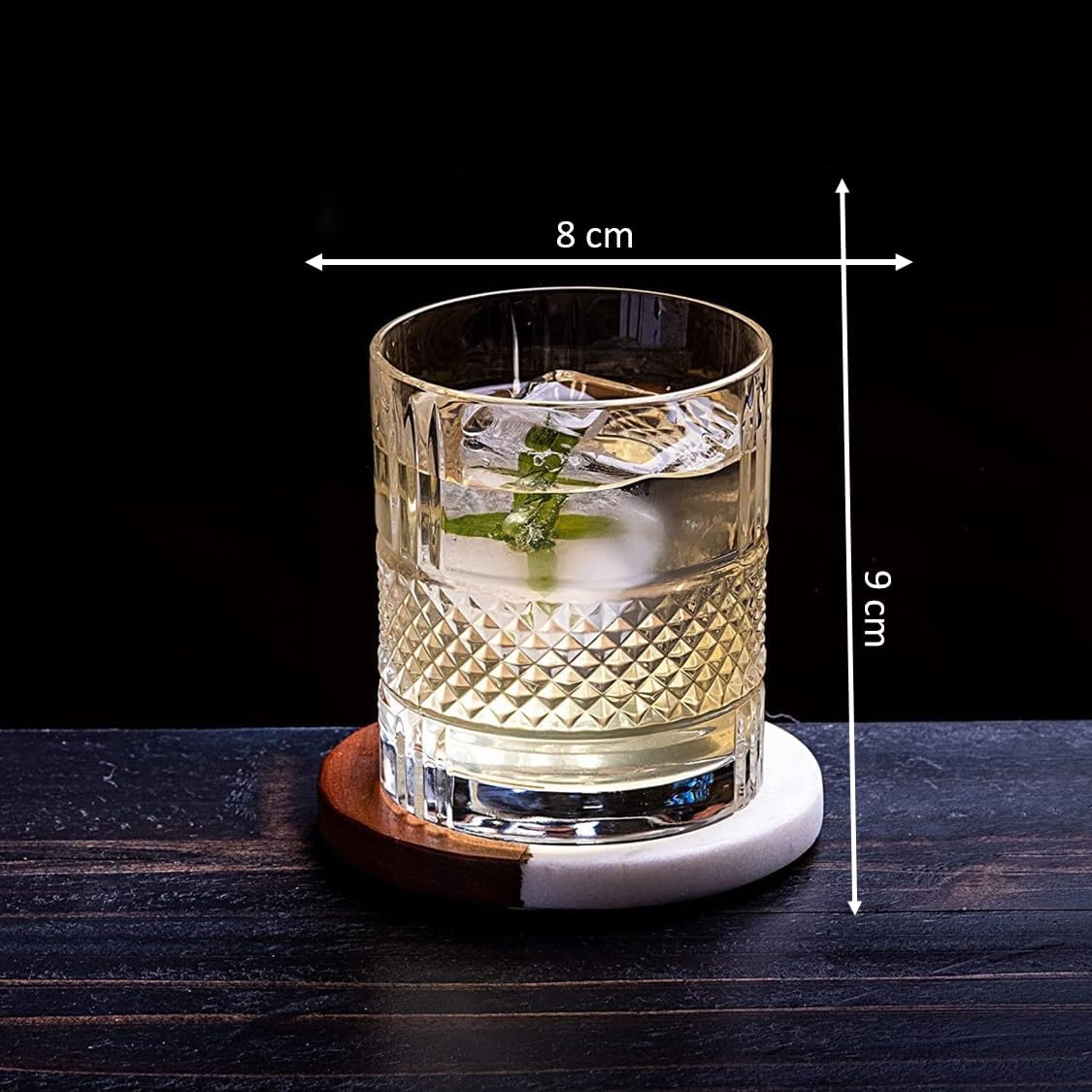 Vintage Whiskey Tumbler 260ml Set of 6