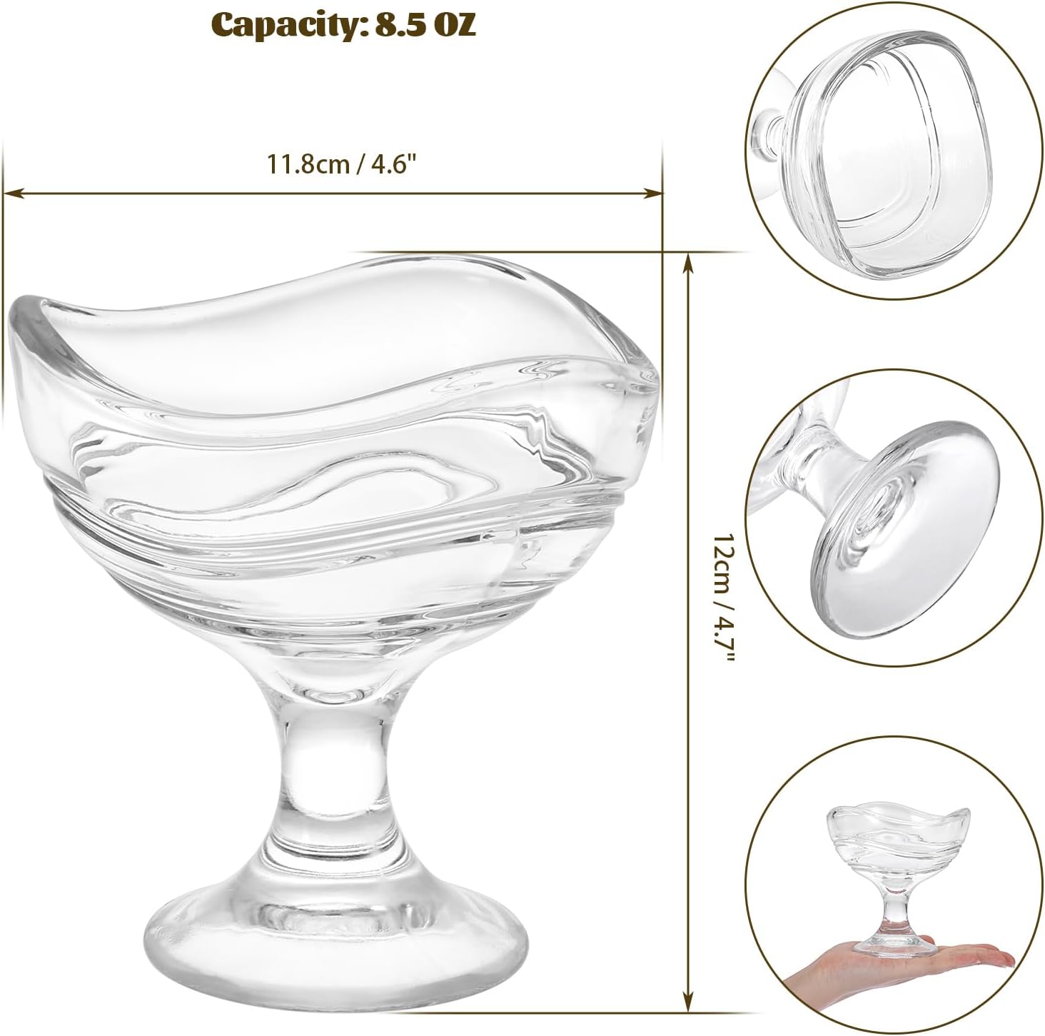 Ice cream Bowl Wave 150ml Set of 6