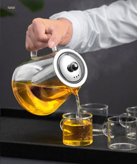 Triangle Borosilicate Glass Kettle with Stainless Steel Strainer 750ml