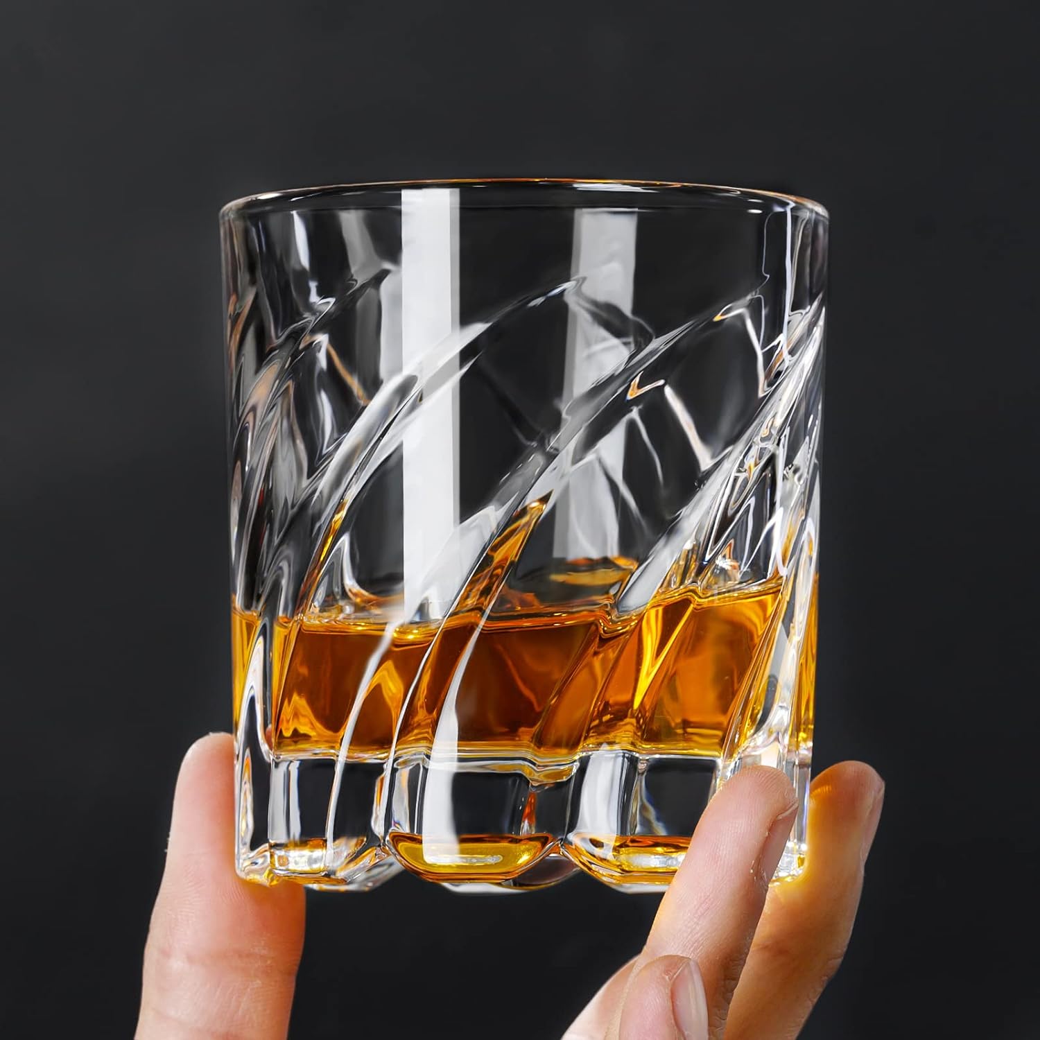 Spinning Wave Cut Glass 280ml Set of 6