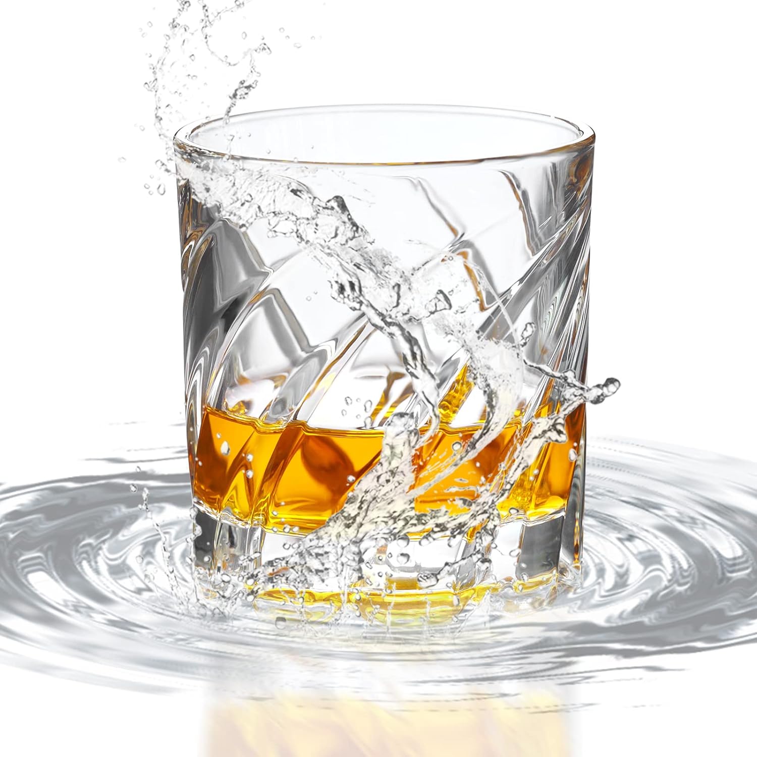 Spinning Wave Cut Glass 280ml Set of 6