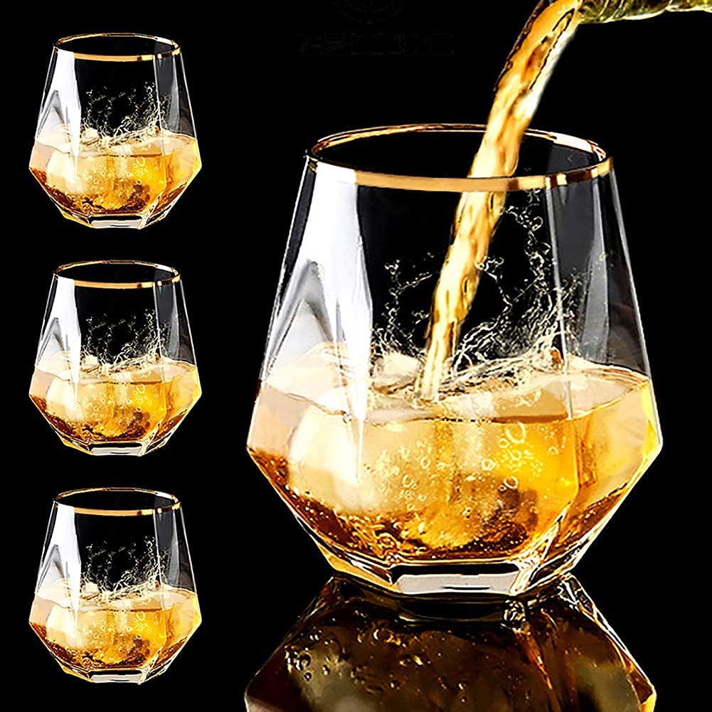 Hexa Tumbler with Gold Rim 310ml Set of 6