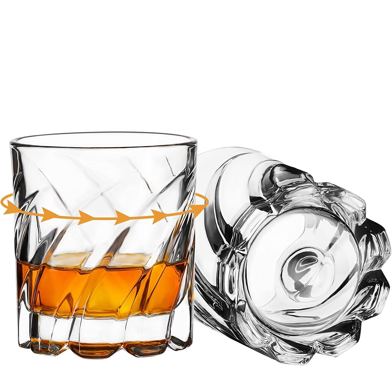 Spinning Wave Cut Glass 280ml Set of 6