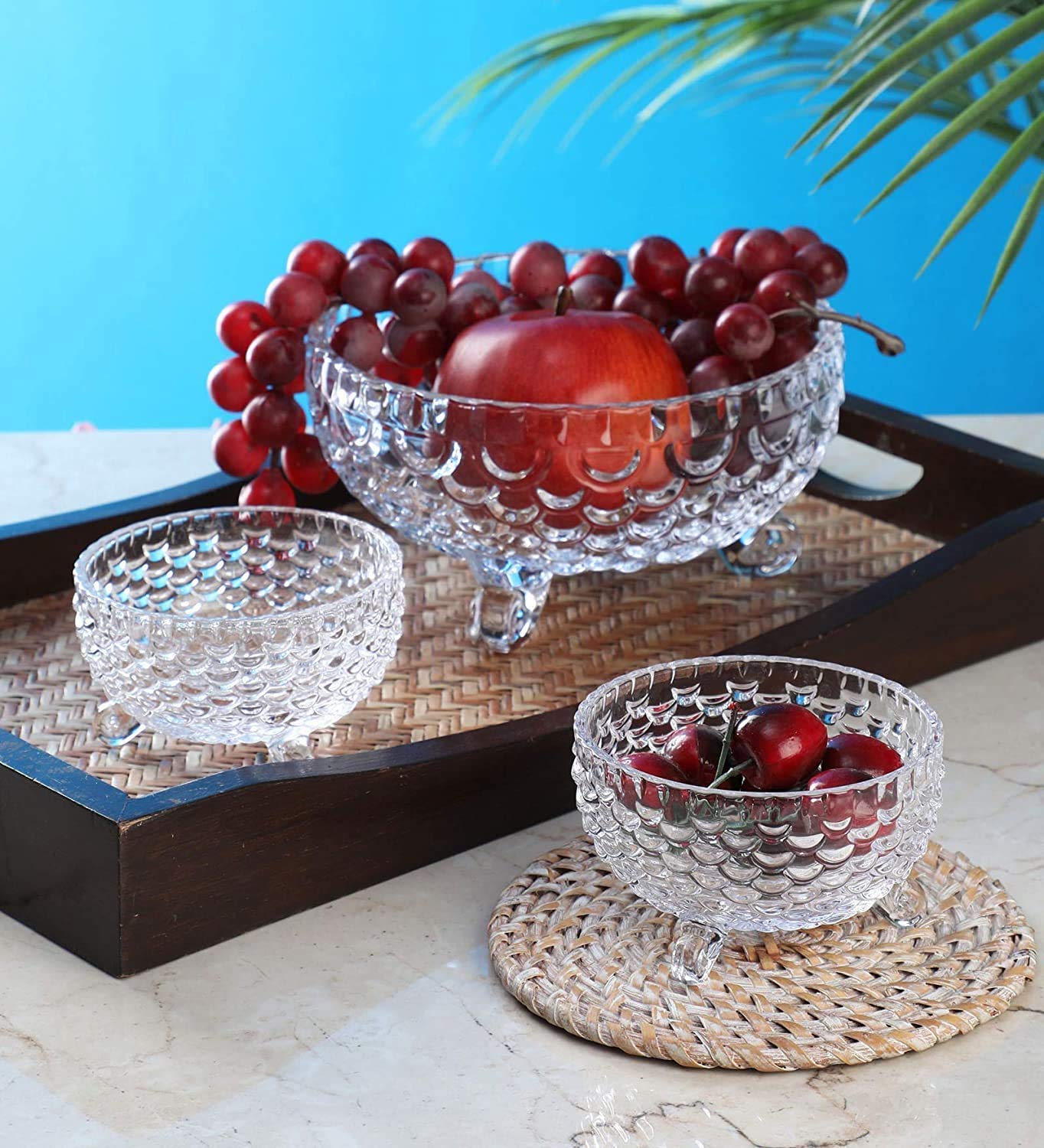 Glass Pudding Dessert Bowl Set of 7