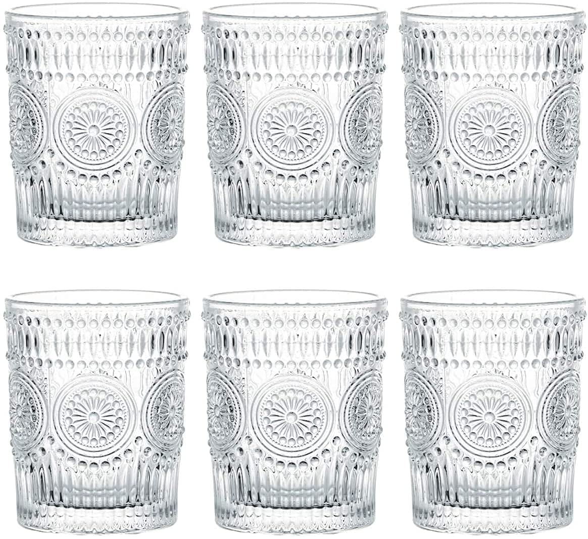 Embossed Whiskey Glass 340ml Set of 6
