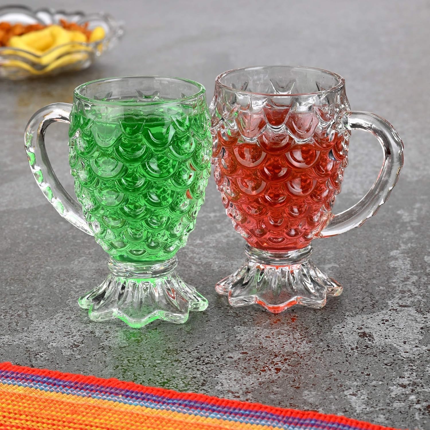 Pineapple Glass Mug 220ml Set of 6