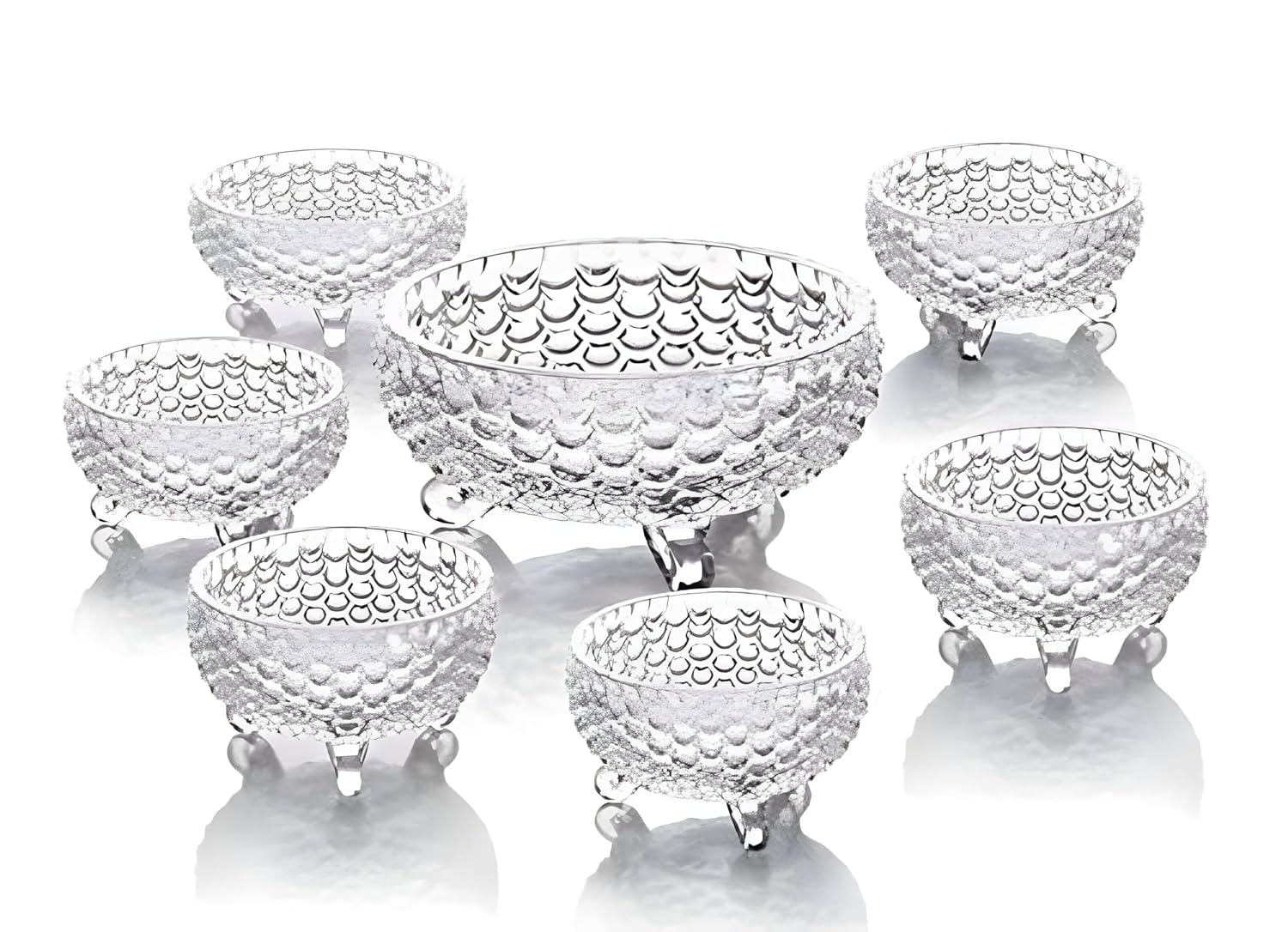 Glass Pudding Dessert Bowl Set of 7