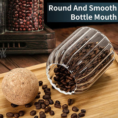 Glass Jar with Ball Cork Lid (S-500ml, M-700ml, L-1200ml) Set of 3