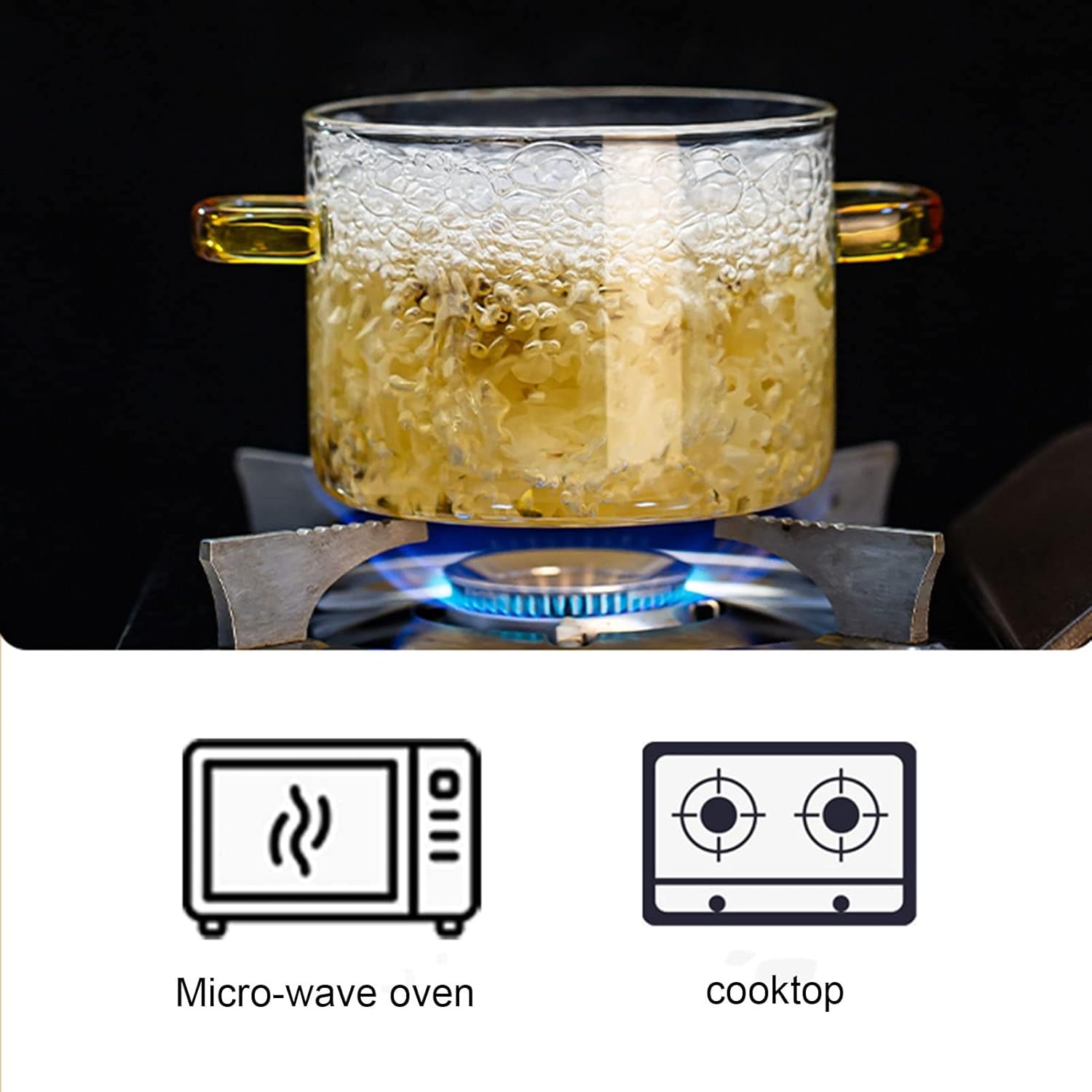 Borosilicate Glass Casserole with Lid 1200ml