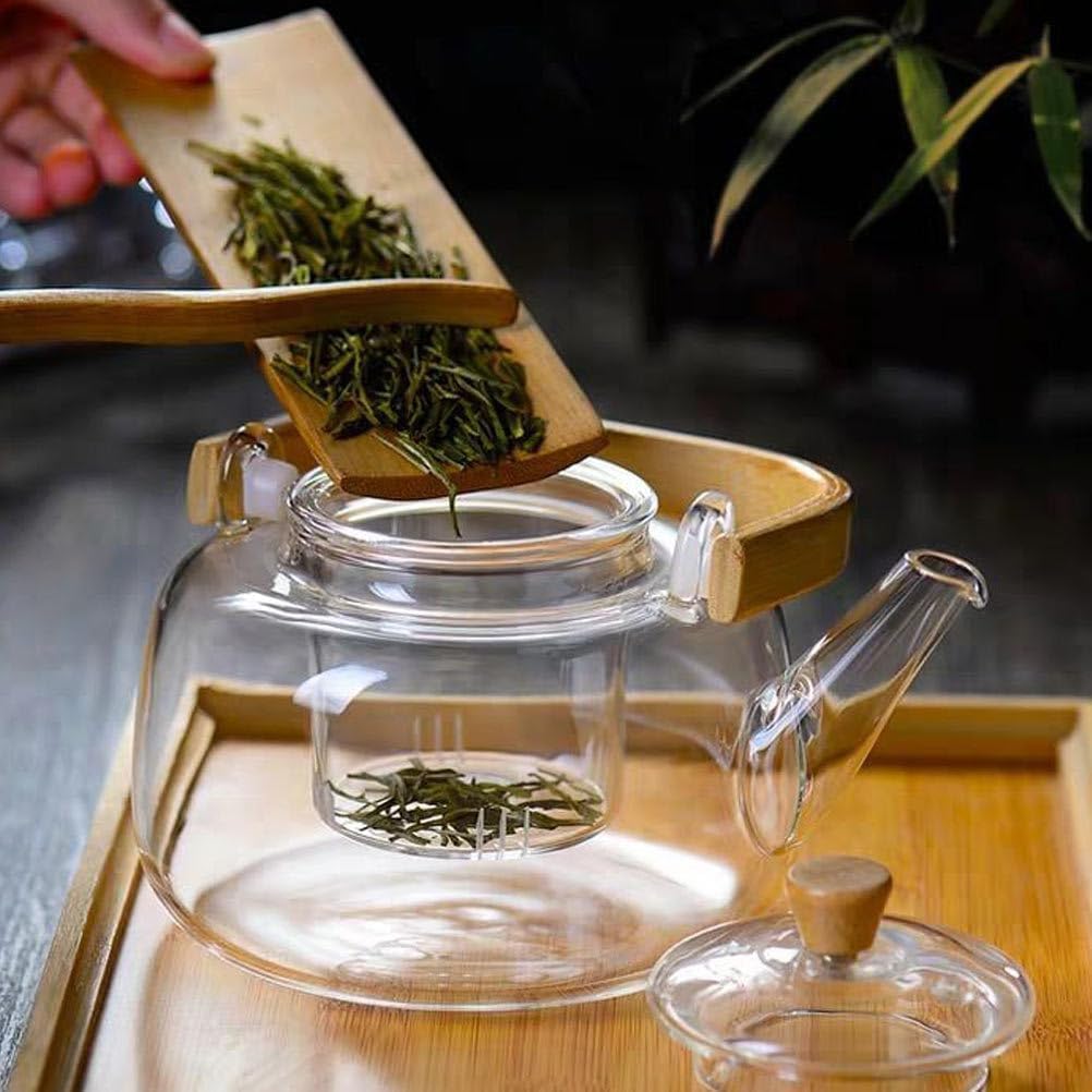 Borosilicate Glass Kettle with Wooden Handle 900ml