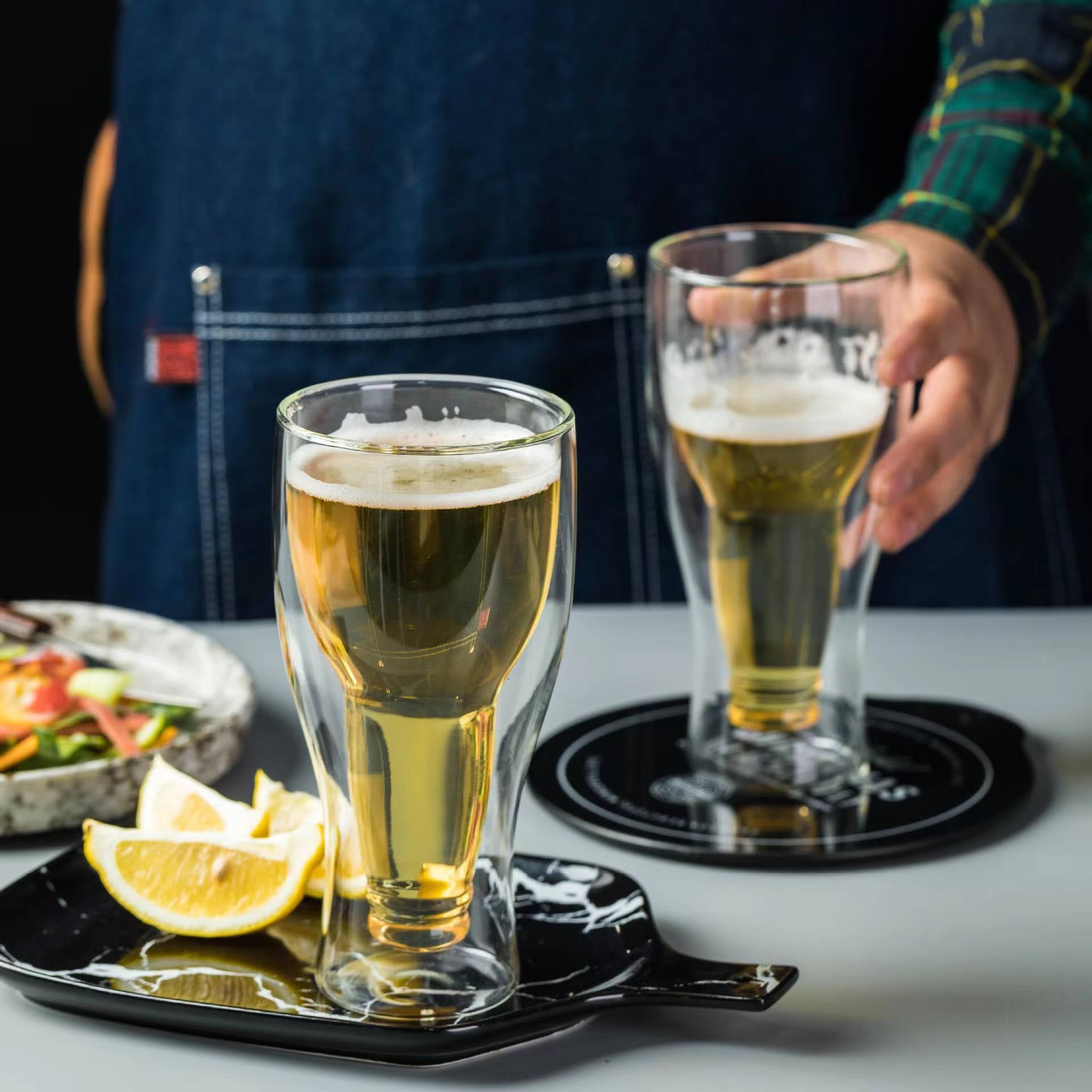 Double Wall Creative Flip Beer Glass 250ml
