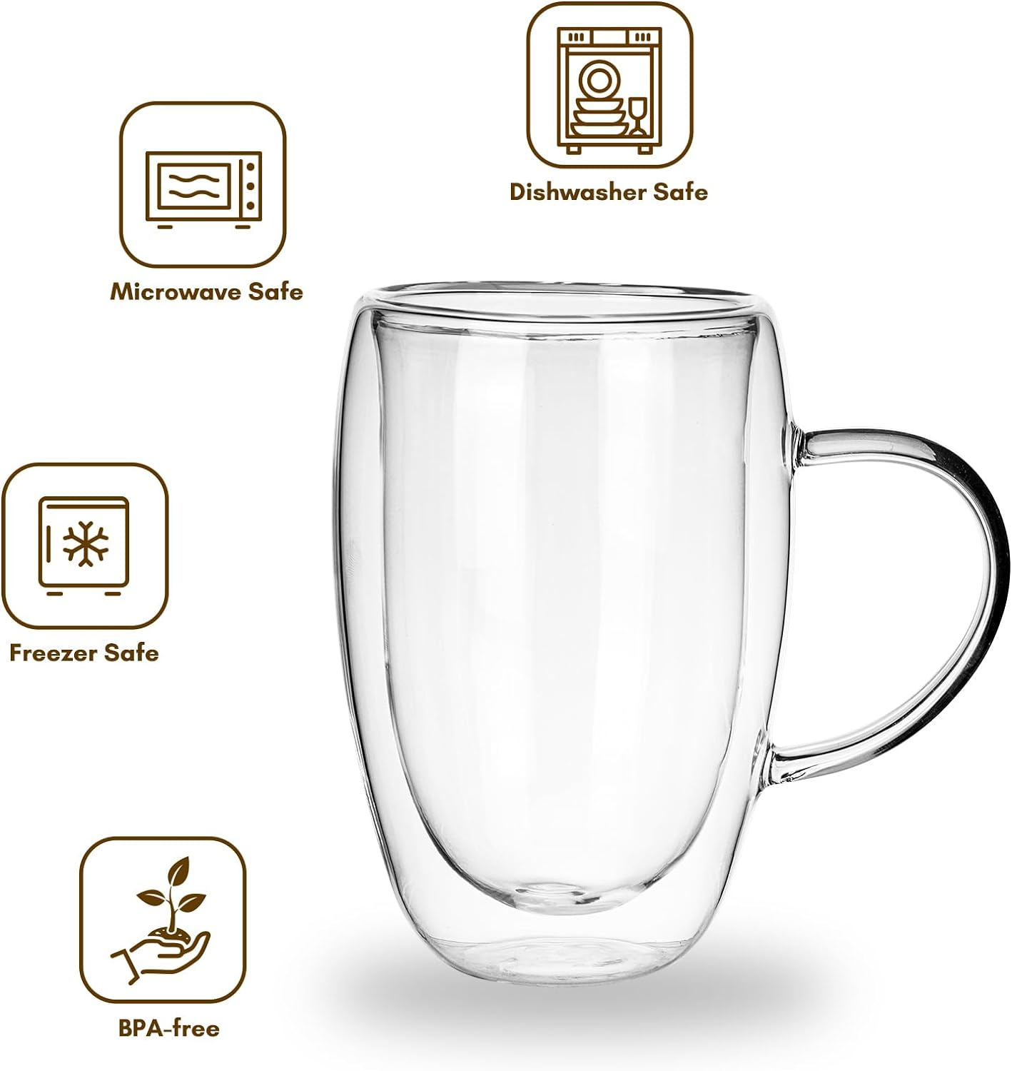 Double Wall Glass Mug 350ml