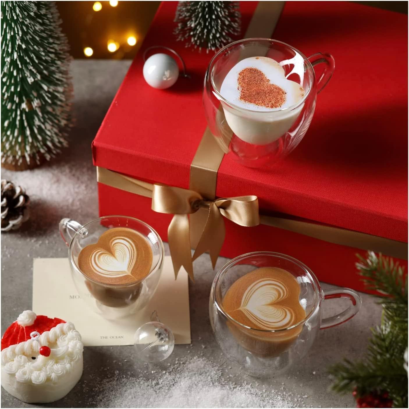 Double Wall Heart Shaped Glass Cup 250ml