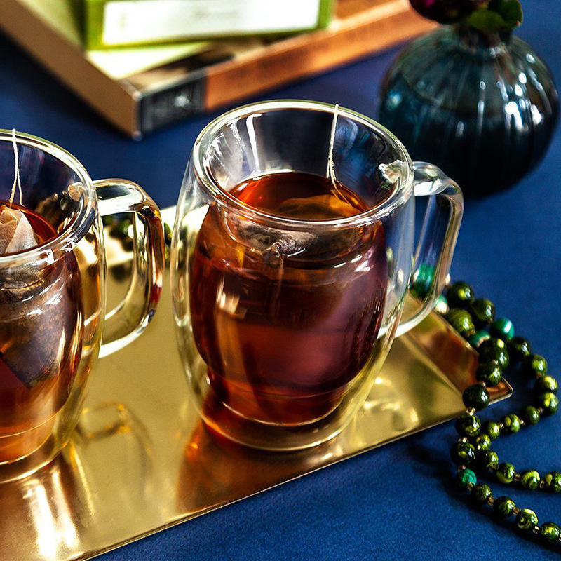 Double Wall Insulated Glass Mug 300ml