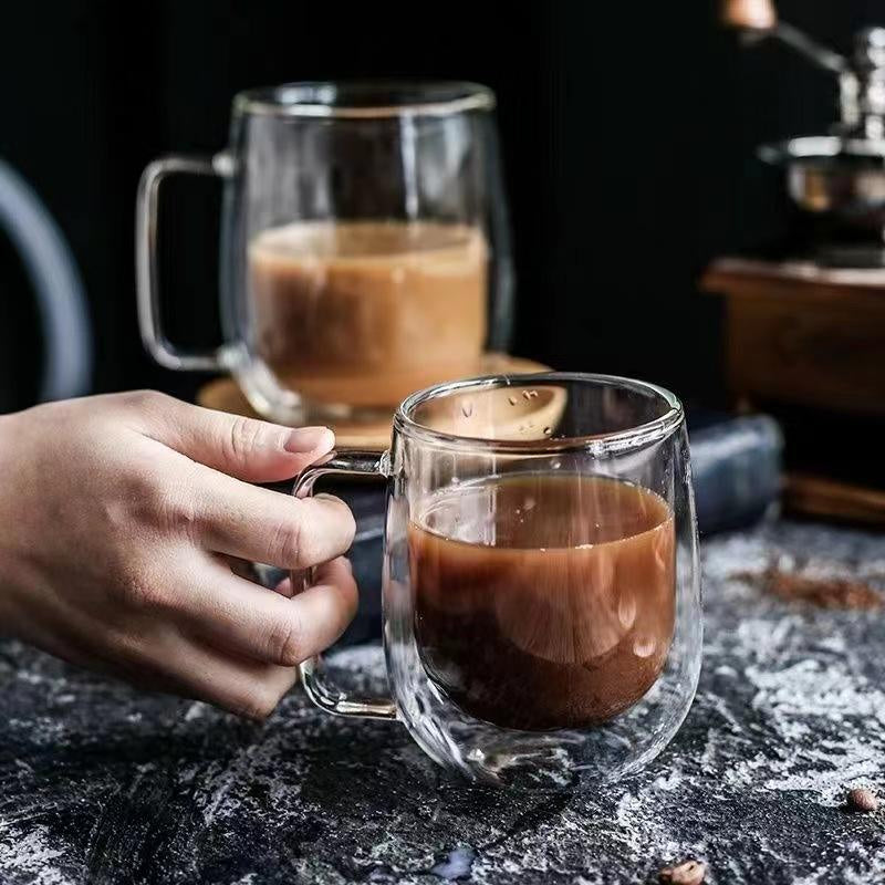 Double Wall U Shape Glass Mug 250ml