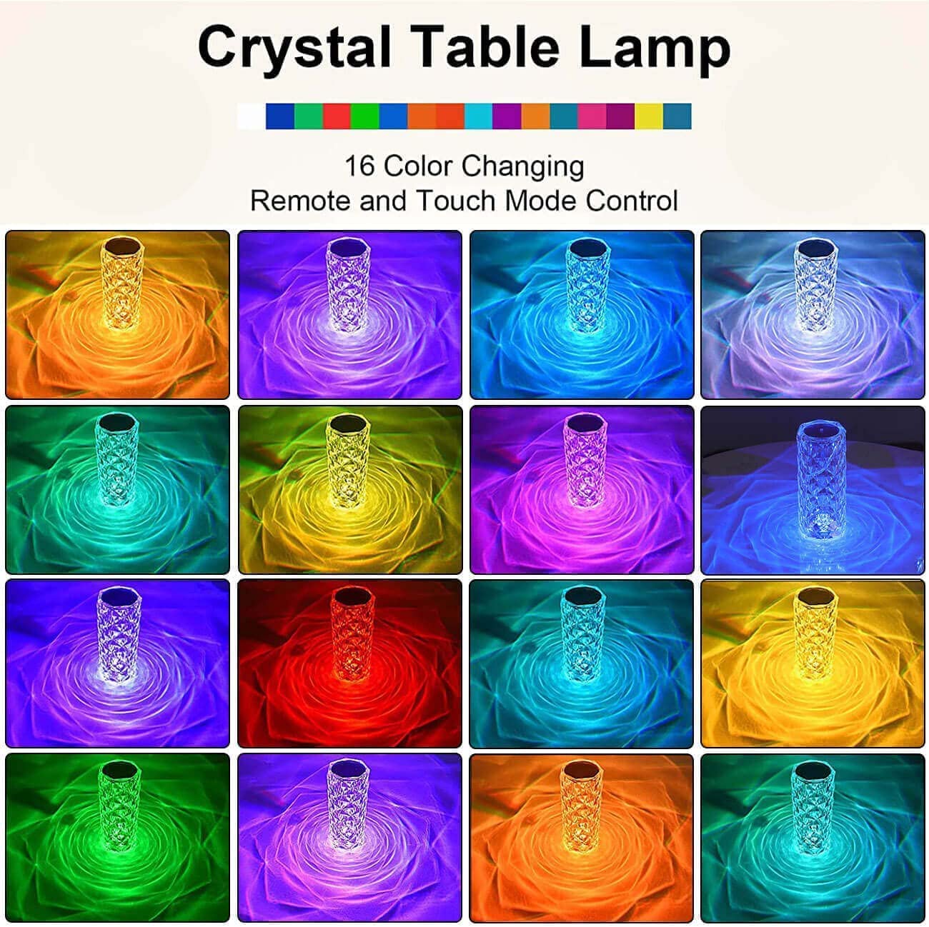 Diamond Crystal Touch Lamp with Remote
