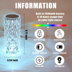 Diamond Crystal Touch Lamp with Remote