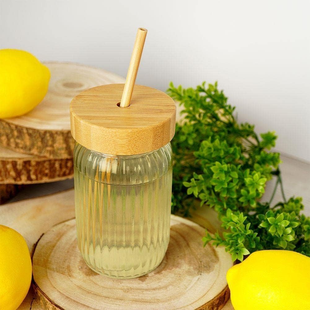 Mason Lining Glass Jar with Wooden Lid 450ml Set of 2