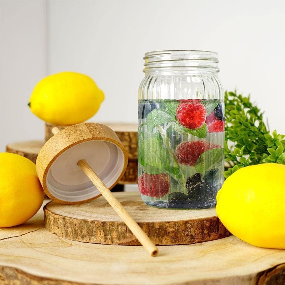Mason Lining Glass Jar with Wooden Lid 450ml Set of 2