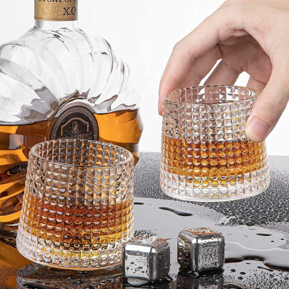 Spinning Glass Diamond 170ml Set of 6