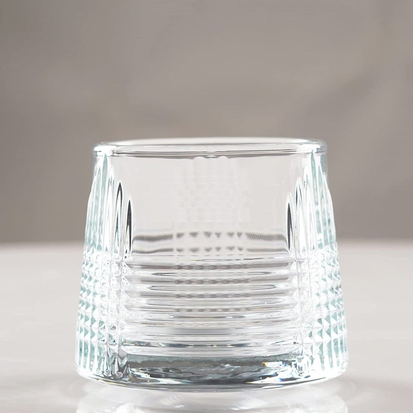 Spinning Glass Criss Cross Lines 170ml Set of 6