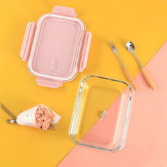 Rectangle Glass Lunch Box with Silicone Lid