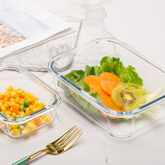 Rectangle Glass Lunch Box with Silicone Lid
