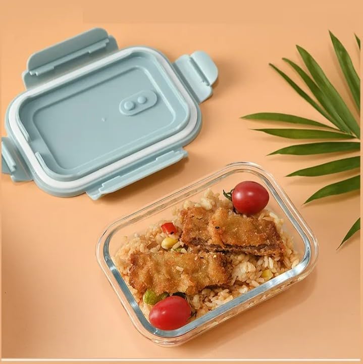Rectangle Glass Lunch Box with Silicone Lid