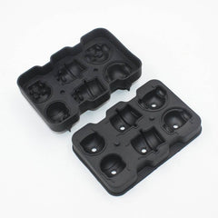 Silicone 3D Skull Ice Mould 6 Grid Tray with Lid