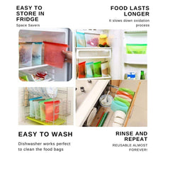 Silicone Food Storage Bags 1000ml Set of 5