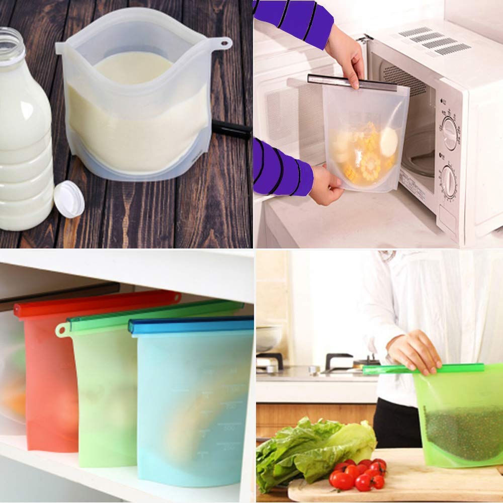 Silicone Food Storage Bags 1000ml Set of 5